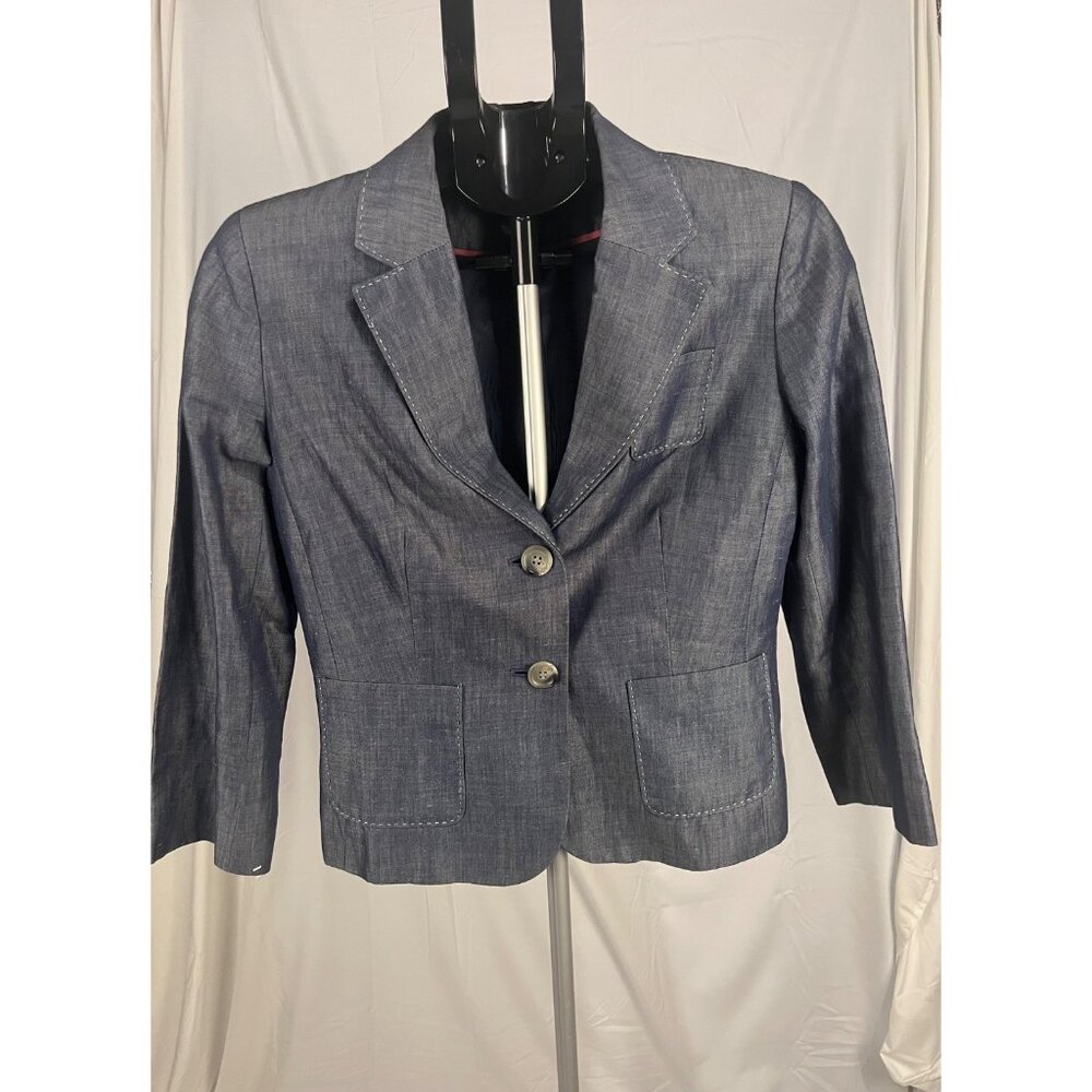 Anne Taylor LOFT Women’s Denim Color Blazer‎ Jacket Size 2